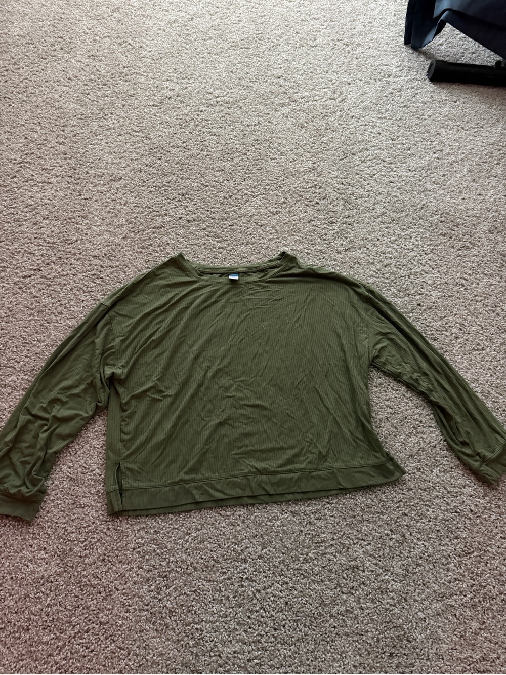 Old Navy Olive Green Ribbed Long-Sleeve Tee